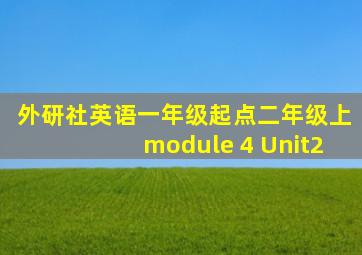 外研社英语一年级起点二年级上module 4 Unit2